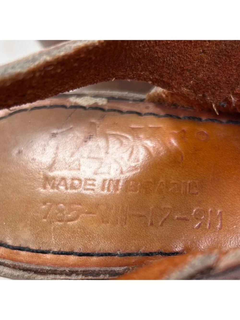 1970s Larks Brazil 9 Brown Leather Wedge Platform Clog Sandal Vtg